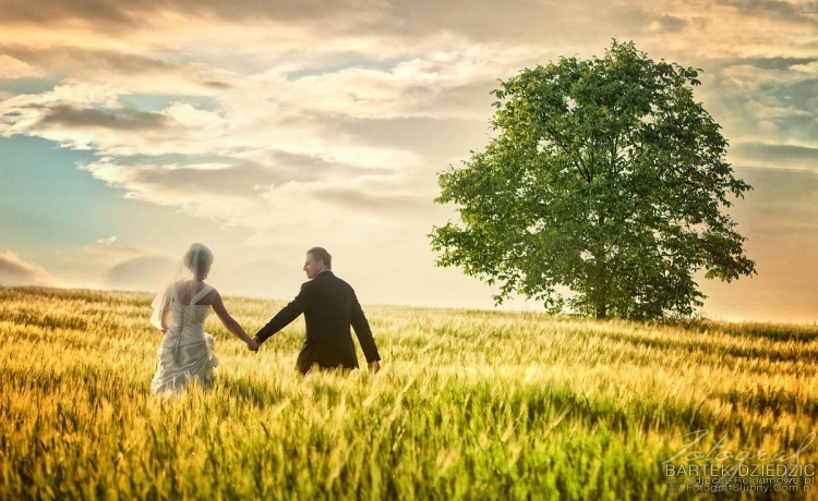 piękna fotografia ślubna wykonana nieopodal miasta Bochnia